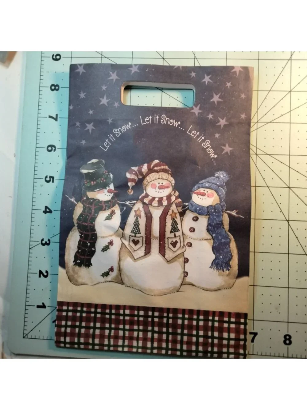 Christmas Snowman Gift Bag Let It Snow Handle